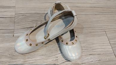 Scarpe bambina eleganti ASSO nr. 37 bianchi con bo