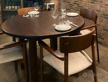 TAVOLO IN LEGNO ROVERE MASSELLO SP.4 CM DIAM.120