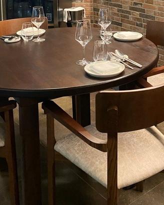 TAVOLO IN LEGNO ROVERE MASSELLO SP.4 CM DIAM.120