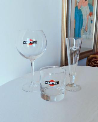 Set di 3 bicchieri originali Martini
