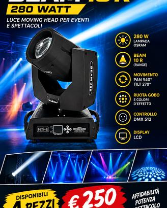testa mobile beam 10R 280 watt di MX