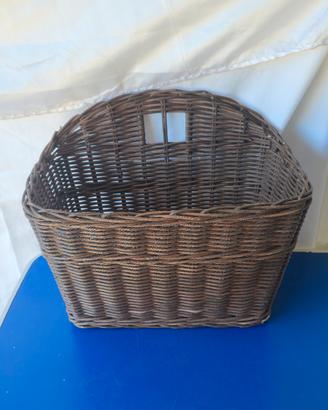 Cesto Vintage Anteriore in Vimini per Bicicletta 
