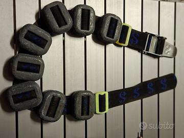 Cintura sub SCUBAPRO con piombi e ferma piombi