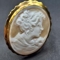 anello cammeo in argento Placcato in Oro 18 kt