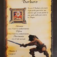 Barbaro HeroQuest Scheda Personaggio MB 1990