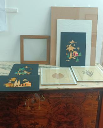 Cornici a giorno e cornice legno+ quadri 