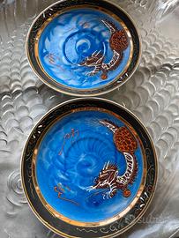 Piattini giapponesi dipinti con drago