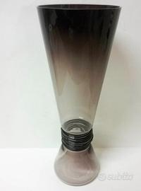 Vaso Murano in vetro grigio, vetreriaVistosi