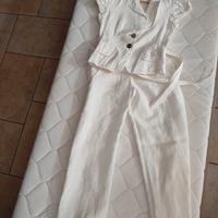completo donna in lino bianco