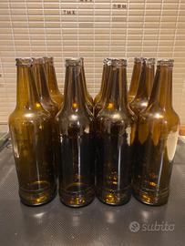 16 bottiglie vuote vetro scuro 66 cl