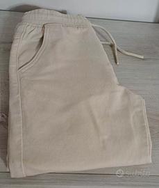 
Pantaloni Jogger Bambino Beige Effetto Denim 