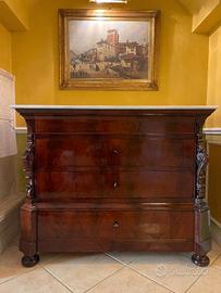 Mobile in noce artigianale con marmo di Carrara 