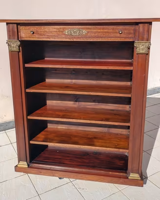 libreria impero in mogano con bronzi 