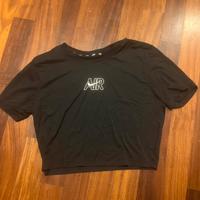 NIKE MAGLIETTA CORTA SLIM CROP AIR TEE BLACK