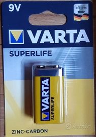 batteria Varta 9v zinco carbone longlife