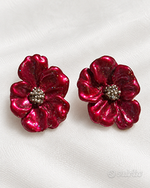 Orecchini vintage Laura Biagiotti a clip fiore