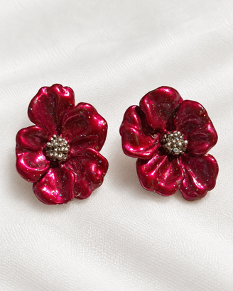 Orecchini vintage Laura Biagiotti a clip fiore