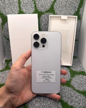 IPhone 16 Pro Max 256gb Bianco - 🔋100% Gar. 12 M