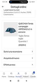 Tenda campeggio 6.3 ecathlon