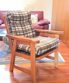 Poltrona sedia in legno
