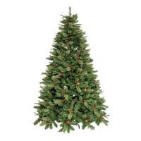 Albero di Natale 240 cm con luci led pigne bacche