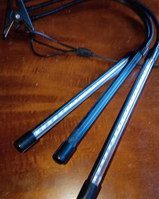Lampada grow 3 teste led con dimmer e timer