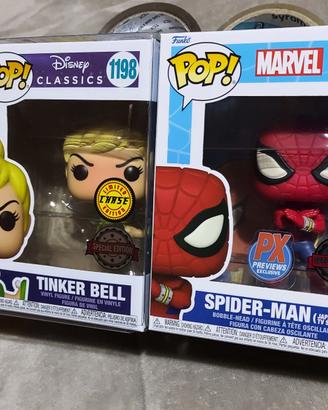 lotto funko pop spiderman 932 e tinkerbell disney