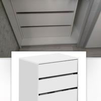 Cassettiera per armadio in bianco usato