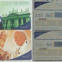 4 carte telefoniche interoute Papa Wojtyla
