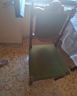 4 sedie imbottitura verde