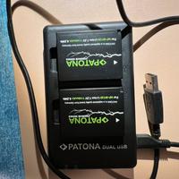 PATONA CARICATORE DOPPIO + 2x Batteria