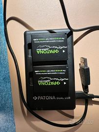PATONA CARICATORE DOPPIO + 2x Batteria