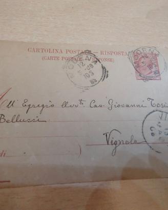 Cartolina 1908 MODENA per VIGEVANO (Avv. Tosi) - R