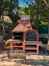 Barbecue e forno per pizza in muratura