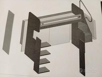 Letto singolo  a ponte per camera 