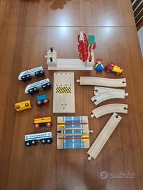 pista e trenino elettrico di legno