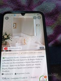 Specchiera per bagno con luce