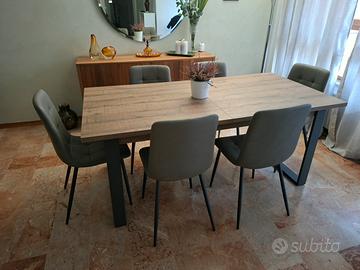 Tavolo allungabile + Sedie semilpelle