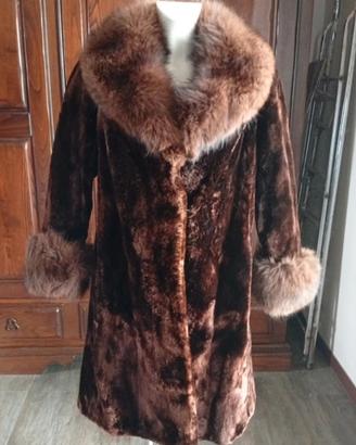 Elegante cappotto in castoro tosato e Volpe 
