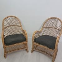 bellissime poltrone in vimini vintage