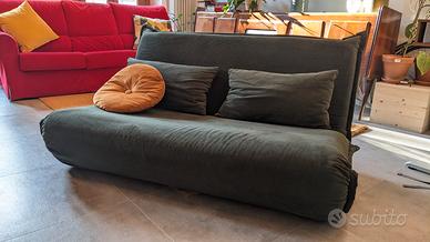 Divano letto 2 posti in velluto verde