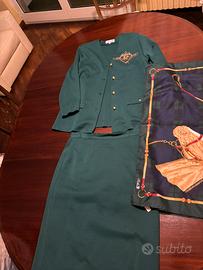 Completo le femme verde in lana stile polo