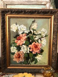 Rose olio su tela