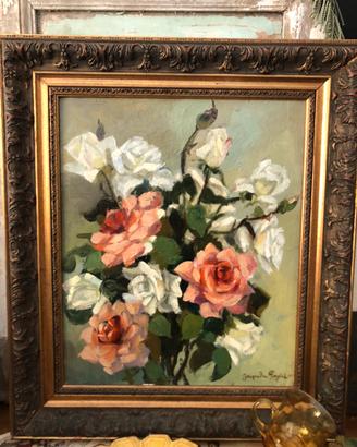 Rose olio su tela