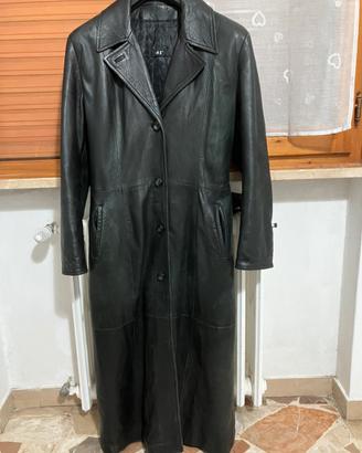 Giacca extra lunga in vera pelle da donna
