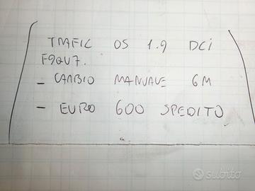 Cambio manuale 6m trafic 05 1.9 dci f9qv7