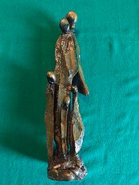 Statua cold-cast bronz altezza 40 cm "La famiglia"