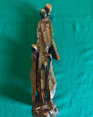 Statua cold-cast bronz altezza 40 cm "La famiglia"