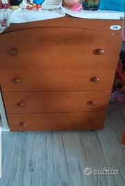 Lettino cassettiera fasciatoio vaschetta bagnetto