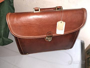 borsa/cartella in pelle da uomo nuova con custodia